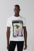 Camiseta crema clara de Cambridge con cuello redondo

