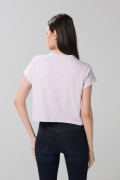 Camiseta unicolor manga corta con estampado de Snoopy