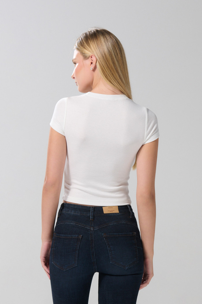 Camiseta crema clara cuello redondo de la Pantera Rosa