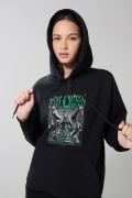 Buzo oversize con capota negro y diseño de Reina Malvada