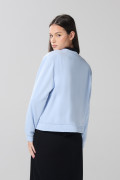 Chaqueta cazadora crop top azul con cuello nerú