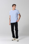 Camiseta unicolor con manga corta en algodón