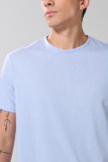 Camiseta unicolor con manga corta en algodón