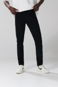 Jean slim negro tiro bajo con cremallera y ajuste ceñido