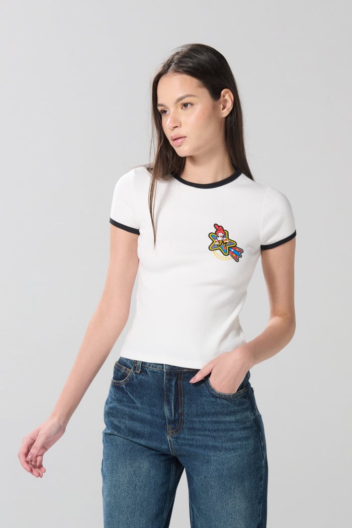 Camiseta de My Melody crema manga corta con contrastes