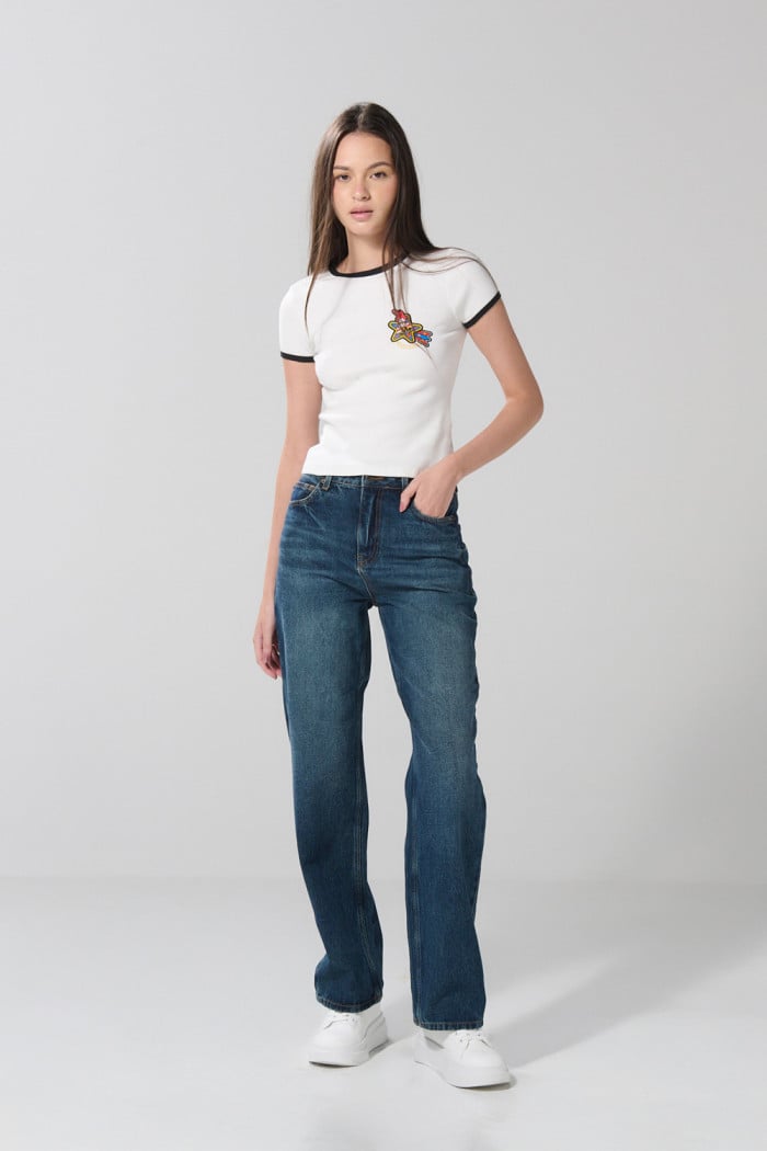 Camiseta de My Melody crema manga corta con contrastes