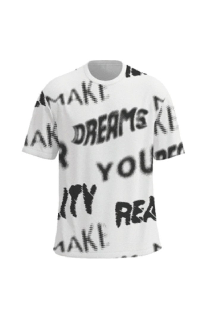 Camiseta oversize con unicolor manga corta con textos