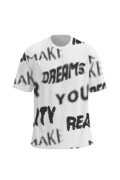 Camiseta oversize con unicolor manga corta con textos