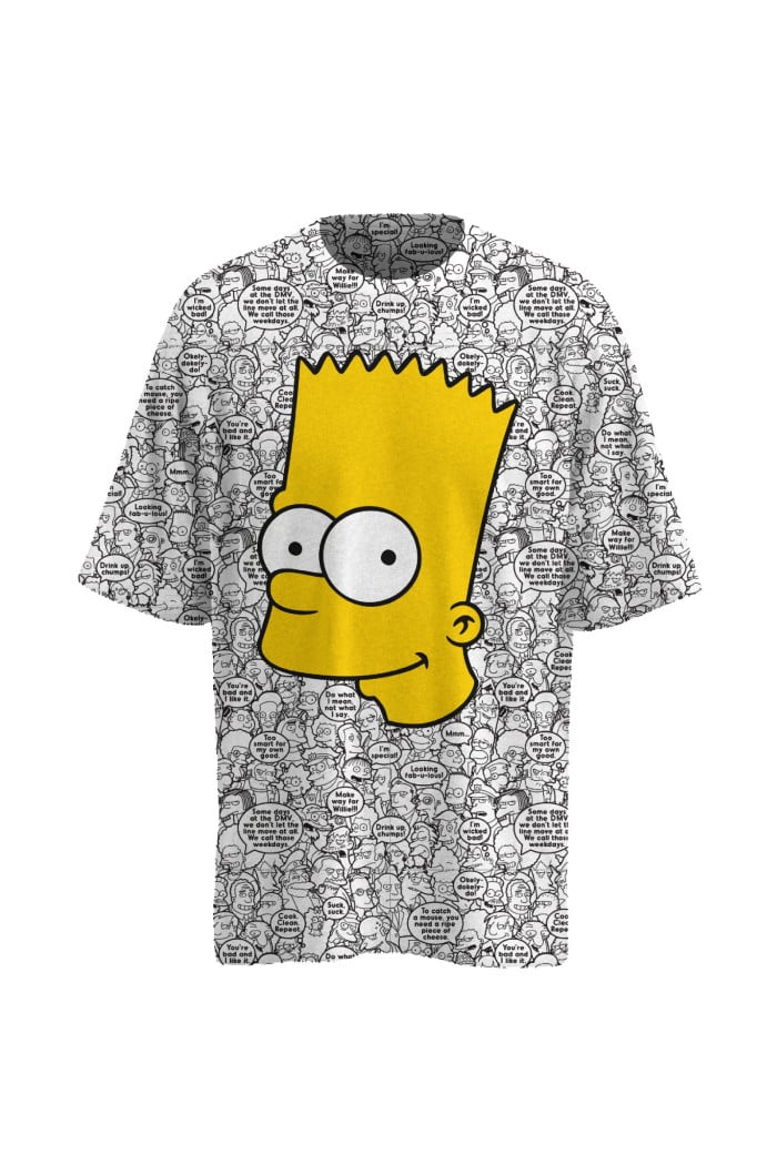 Camiseta crema clara de Los Simpson con manga corta