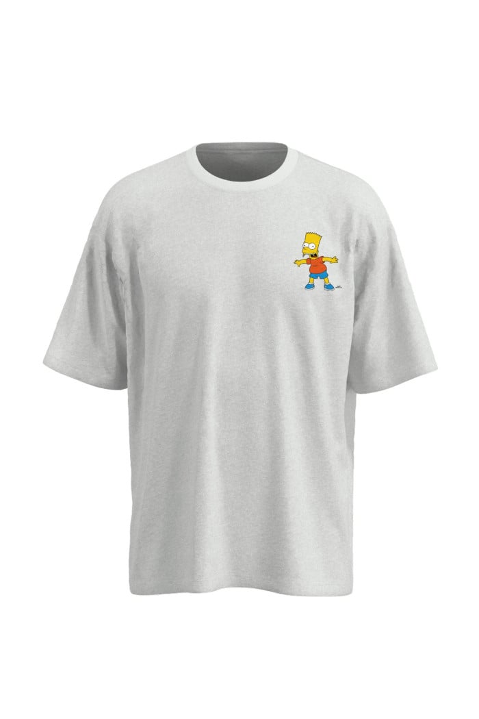 Camiseta manga corta crema con artes de Los Simpson