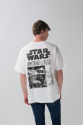 Camiseta oversize de Star Wars crema con manga corta
