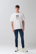 Camiseta oversize de Star Wars crema con manga corta
