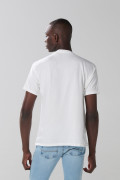 Camiseta crema clara en algodón manga corta college