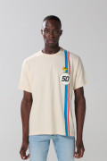 Camiseta kaki manga corta con diseño de Snoopy