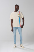 Camiseta kaki manga corta con diseño de Snoopy