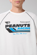 Camiseta de Snoopy oversize crema con manga ranglan corta