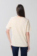 Camiseta kaki clara college manga corta en algodón