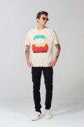 Camiseta kaki clara de South Park con cuello redondo
