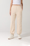 Pantalón jogger kaki claro con elástico en bota