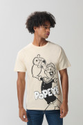 Camiseta manga corta kaki en algodón de Popeye
