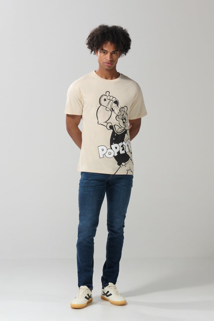 Camiseta manga corta kaki en algodón de Popeye
