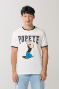 Camiseta crema manga corta de Popeye con contrastes