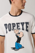 Camiseta crema manga corta de Popeye con contrastes