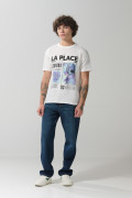 Camiseta con diseño artístico de Cambridge crema manga corta
