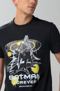 Camiseta manga corta negra con estampado de Batman