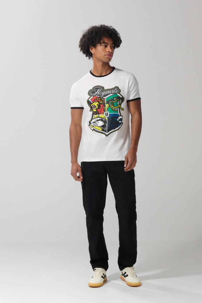 Camiseta crema de Harry Potter manga corta con contrastes