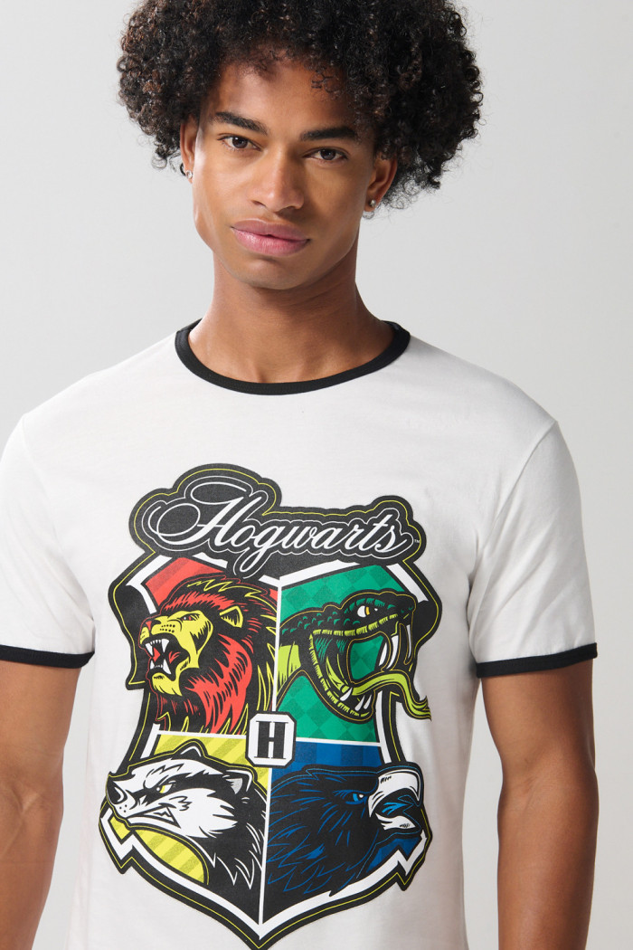 Camiseta crema de Harry Potter manga corta con contrastes