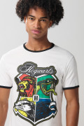 Camiseta crema de Harry Potter manga corta con contrastes