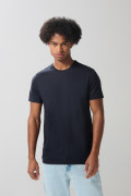 Camiseta manga corta azul intensa en algodón