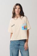 Camiseta oversize kaki de Coca-Cola manga corta