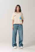 Camiseta oversize kaki de Coca-Cola manga corta