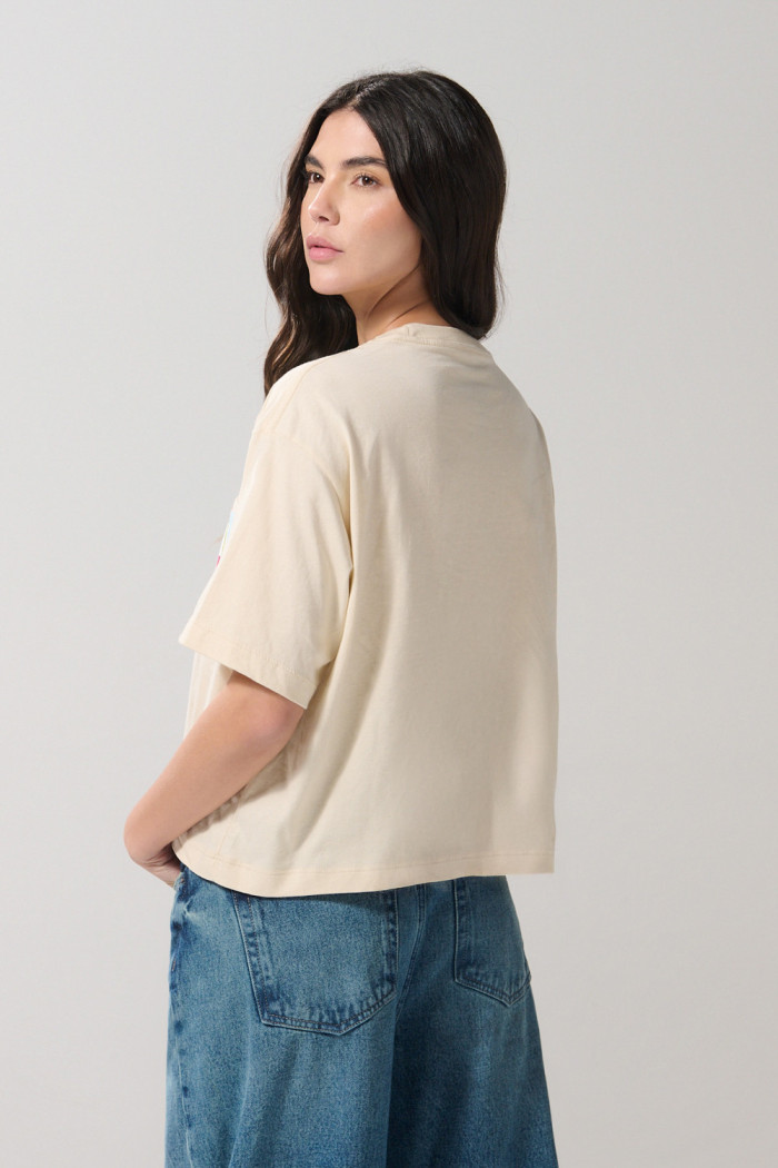 Camiseta oversize kaki de Coca-Cola manga corta