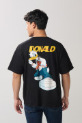 Camiseta negra oversize de Donald con manga corta