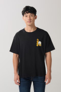 Camiseta negra oversize de Donald con manga corta