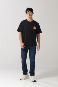 Camiseta negra oversize de Donald con manga corta
