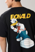 Camiseta negra oversize de Donald con manga corta