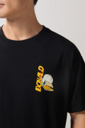 Camiseta negra oversize de Donald con manga corta