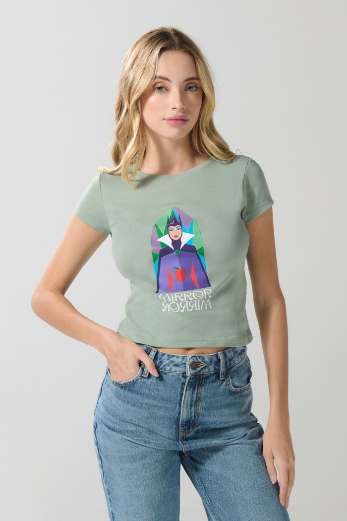 Camiseta en rib verde clara manga corta de la Reina Malvada