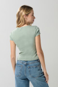 Camiseta en rib verde clara manga corta de la Reina Malvada