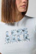 Camiseta unicolor manga corta con texto en frente