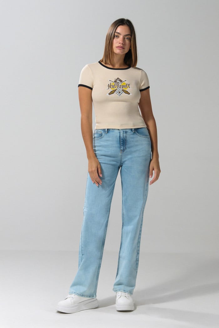 Camiseta de Harry Potter en rib kaki con manga corta