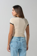 Camiseta de Harry Potter en rib kaki con manga corta