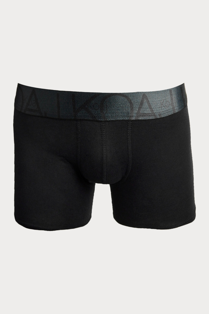 Bóxer azul brief-medio en algodón con costuras planas