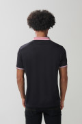 Camiseta polo azul intensa ajustada con manga corta