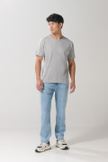 Jean azul claro tiro bajo straight leg con bota recta