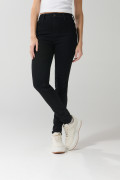 Jean jegging ceñido negro con súper tiro alto y bolsillos
